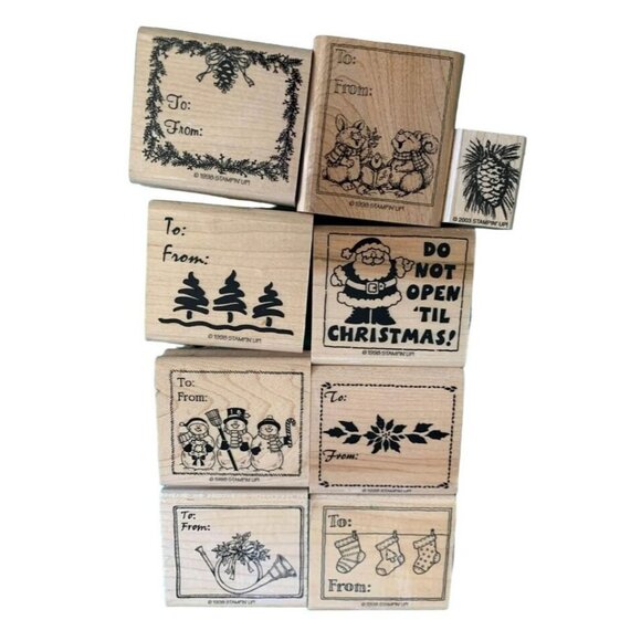 Stampin up Christmas Gift Tags Rubber Stamp Set - Picture 1 of 9